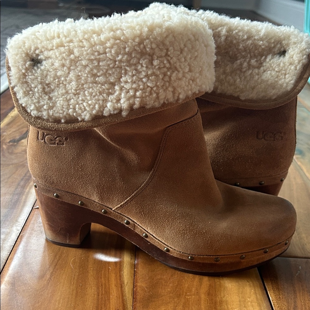 UGG Women's Brown Shearling Clogs - image 1